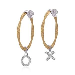 NEW DISC women's expressions of love xo earrings in yellow